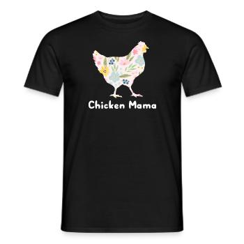 Chicken Mama Flowers Farmer Mother's Day - Men's T-Shirt - black - Front - AI Model Male 178 light (178cm)