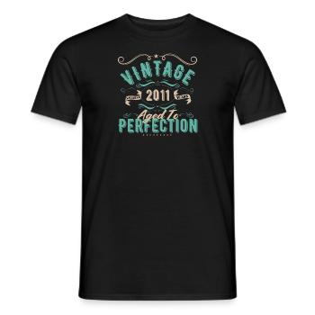 Jahrgang 2011 - 2011 Geburtstagsgeschenk - Männer T-Shirt - Schwarz - Vorne - AI Model Male 178 light (178cm)
