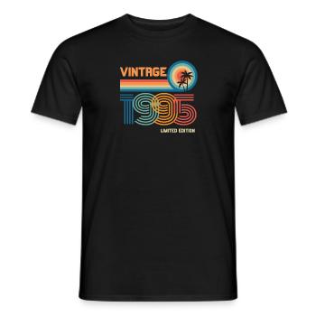 Vintage 1995 limited edition - Men's T-Shirt - black - Front - AI Model Male 178 light (178cm)