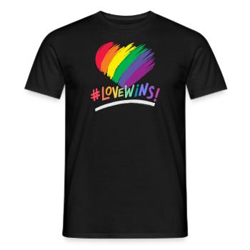 L’amour gagne - T-shirt homme - noir - Devant - AI Model Male 178 light (178cm)