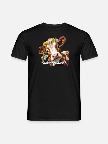 Kuh Antonia versteht die Welt nicht mehr - Männer T-Shirt - Schwarz