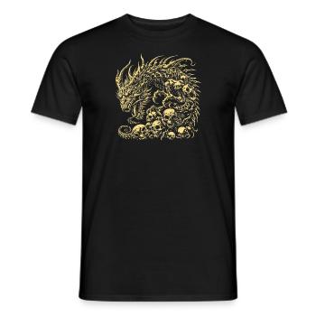 Fantasy-Drache, Anime-Drachenkopf, mythische Reptilienmagie - Männer T-Shirt - Schwarz - Vorne - AI Model Male 178 light (178cm)