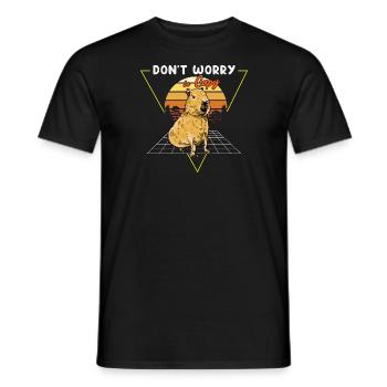 Capy Vintage 80s Vaporwave Aesthetic Style, - Men's T-Shirt - black - Front - AI Model Male 178 light (178cm)