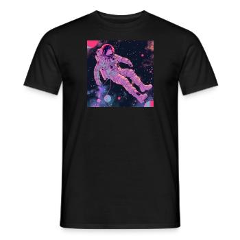 80er Jahre Anime Mädchen beruhigender hochwertiger Modedruck - Männer T-Shirt - Schwarz - Vorne - AI Model Male 178 light (178cm)