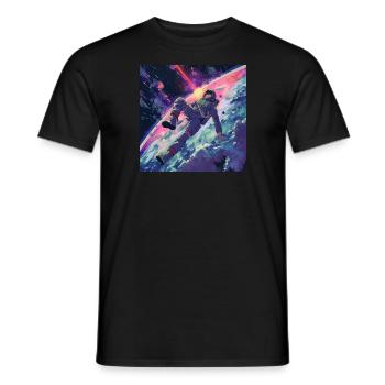80s anime guy calming high quality fashion print - Men's T-Shirt - black - Front - AI Model Male 178 light (178cm)