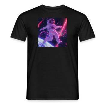 80er Jahre Anime Mädchen beruhigender hochwertiger Modedruck - Männer T-Shirt - Schwarz - Vorne - AI Model Male 178 light (178cm)