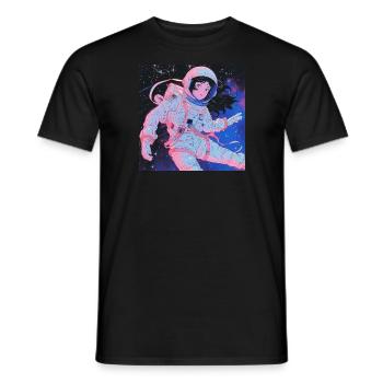 80er Jahre Anime Mädchen beruhigender hochwertiger Modedruck - Männer T-Shirt - Schwarz - Vorne - AI Model Male 178 light (178cm)