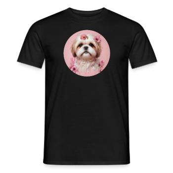 Shih Tzu Rosa - Männer T-Shirt - Schwarz - Vorne - AI Model Male 178 light (178cm)