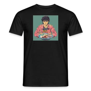 80er Jahre Anime Typ beruhigender hochwertiger Modedruck - Männer T-Shirt - Schwarz - Vorne - AI Model Male 178 light (178cm)
