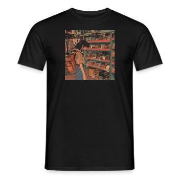 80er Jahre Anime Teen Beruhigender Hochwertiger Modedruck - Männer T-Shirt - Schwarz - Vorne - AI Model Male 178 light (178cm)