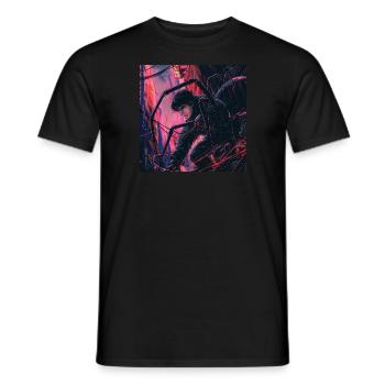 80er Jahre Anime Teen Beruhigender Hochwertiger Modedruck - Männer T-Shirt - Schwarz - Vorne - AI Model Male 178 light (178cm)