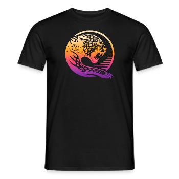 animal beast wildlife animal species art forest flora - Men's T-Shirt - black - Front - AI Model Male 178 light (178cm)