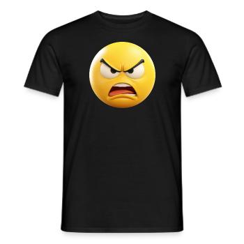 Angry Emoticon Emotion - Men's T-Shirt - black - Front - AI Model Male 178 light (178cm)