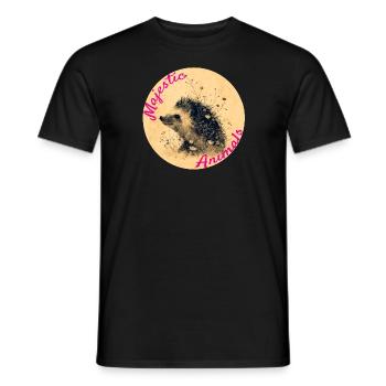 Majestic Animals: Cute Little Hedgehog - Men's T-Shirt - black - Front - AI Model Male 178 light (178cm)