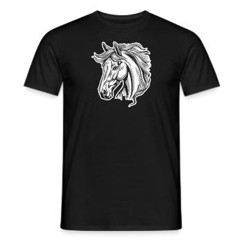 Horse Horse Racing Horse Head - Men's T-Shirt - black - Front - AI Model Male 178 light (178cm)
