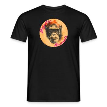 Majestic Animals: Clever Monkey - Men's T-Shirt - black - Front - AI Model Male 178 light (178cm)