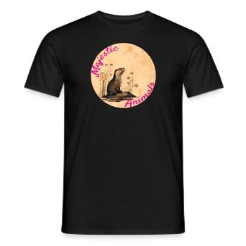 Majestic Animals: Cuddly Otters - Men's T-Shirt - black - Front - AI Model Male 178 light (178cm)