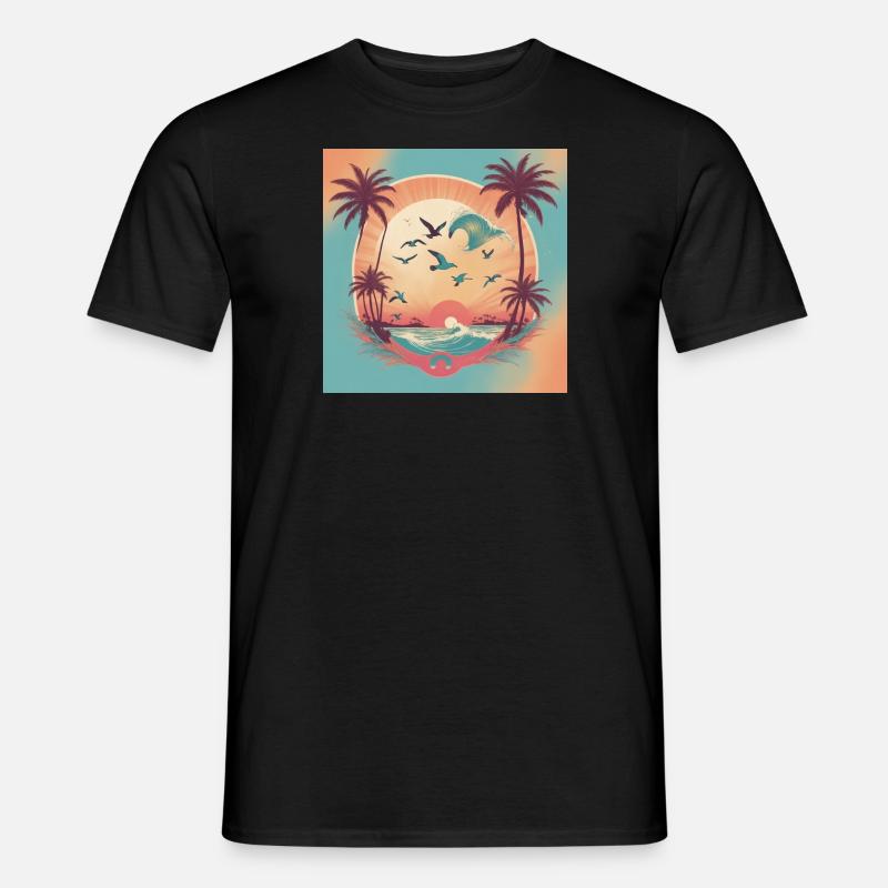 sunset b 0 7 - HAWAII - Männer T-Shirt - Schwarz