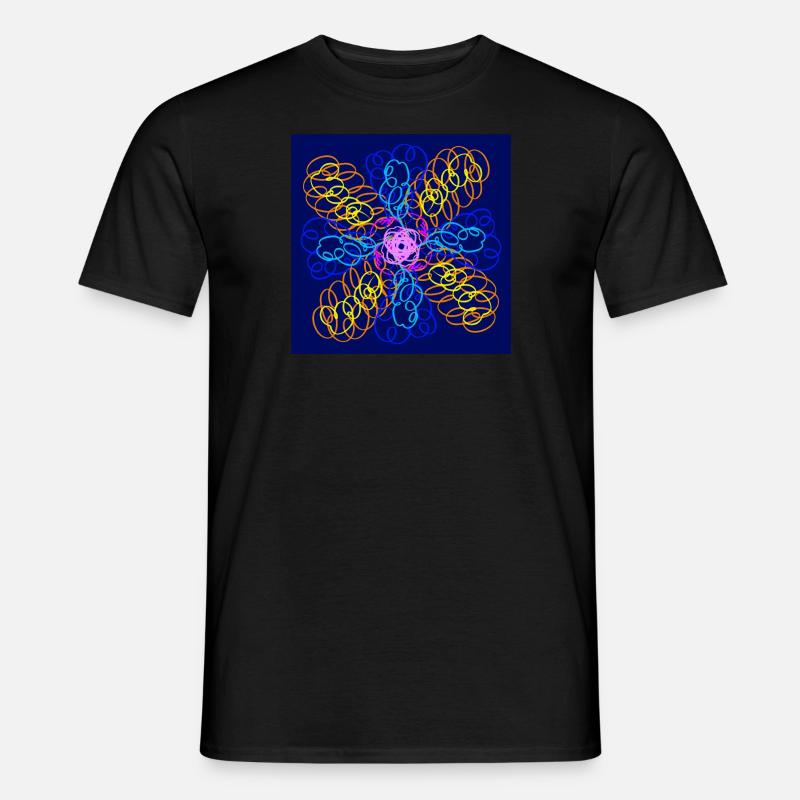 Doodle Blume - Männer T-Shirt - Schwarz