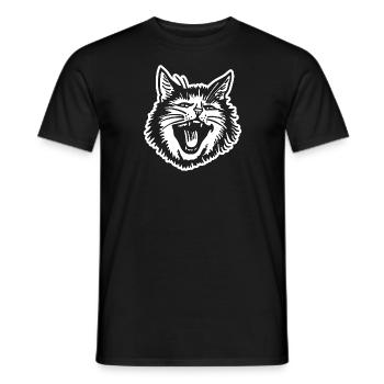 Chat Chats Chat Dame Chat Amoureux Chat Visage - T-shirt homme - noir - Devant - AI Model Male 178 light (178cm)