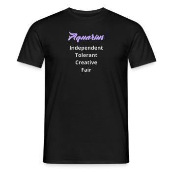 Logo signe astrologique "Verseau" - T-shirt homme - noir - Devant - AI Model Male 178 light (178cm)