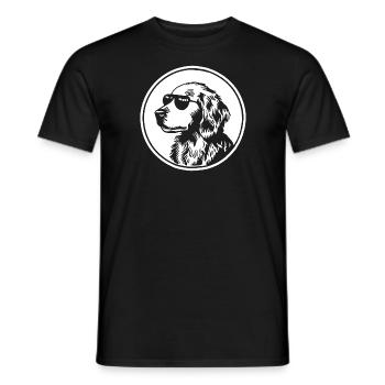 Golden Retriever Dog - Men's T-Shirt - black - Front - AI Model Male 178 light (178cm)