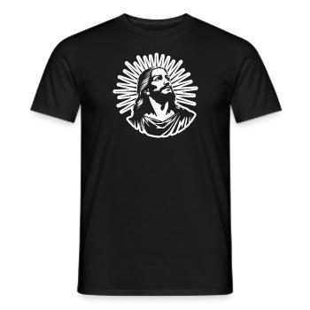 Jésus-Christ Catholique Religion Christianisme - T-shirt homme - noir - Devant - AI Model Male 178 light (178cm)