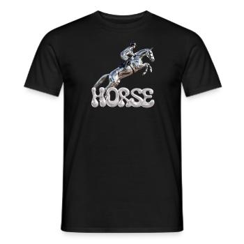 Springreiter Chrom 1 - Männer T-Shirt - Schwarz - Vorne - AI Model Male 178 light (178cm)