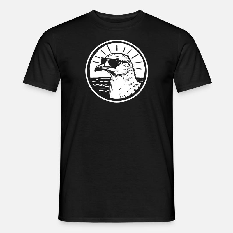 Möwe - Männer T-Shirt - Schwarz