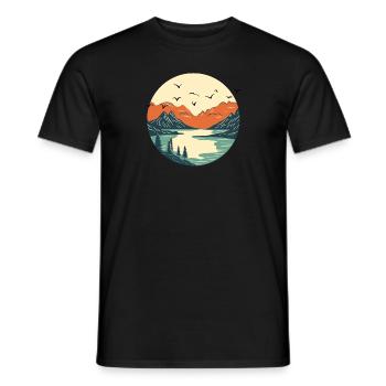 Mountain Landscape - Men's T-Shirt - black - Front - AI Model Male 178 light (178cm)
