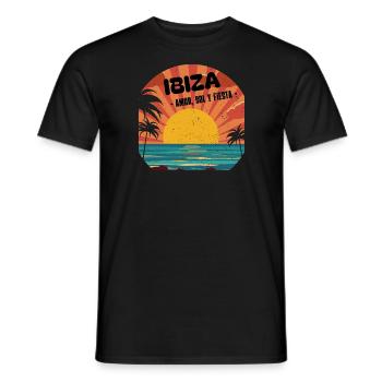 Ibiza amor sol y fiesta - T-shirt homme - noir - Devant - AI Model Male 178 light (178cm)