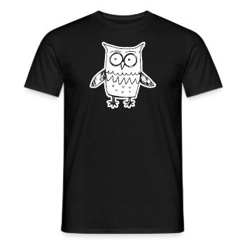 Owl Owls Bird - Men's T-Shirt - black - Front - AI Model Male 178 light (178cm)