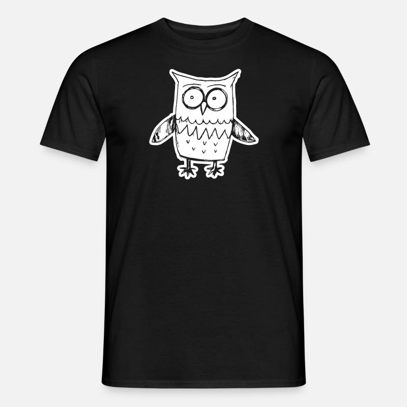 Eule Eulen Vogel - Männer T-Shirt - Schwarz