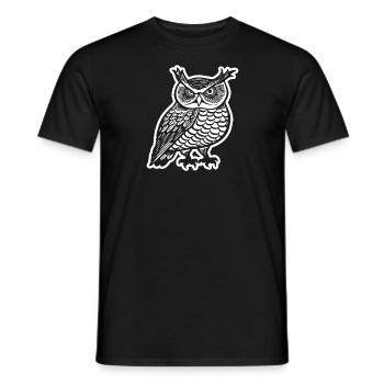 Owl Owls Bird - Men's T-Shirt - black - Front - AI Model Male 178 light (178cm)