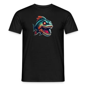 piranha en colère combatif motivation sport - T-shirt homme - noir - Devant - AI Model Male 178 light (178cm)