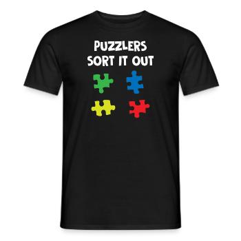 Puzzlers Sort It Out - Men's T-Shirt - black - Front - AI Model Male 178 light (178cm)