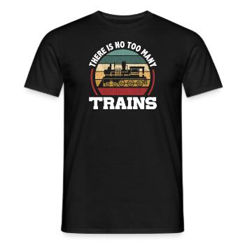 there is no too many trains Design for a - Männer T-Shirt - Schwarz - Vorne - AI Model Male 178 light (178cm)