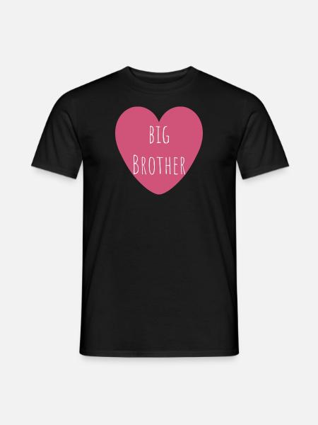 Big Brother | Pink Heart | Boy Gift - Men's T-Shirt - black