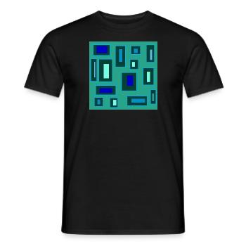 Rectangles in space - Men's T-Shirt - black - Front - AI Model Male 178 light (178cm)