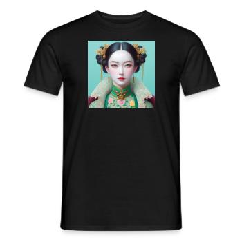 Fille papillon - T-shirt homme - noir - Devant - AI Model Male 178 light (178cm)