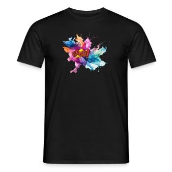 Colourful Watercolour Explosion with 'Bang!' Text - Men's T-Shirt - black - Front - AI Model Male 178 light (178cm)