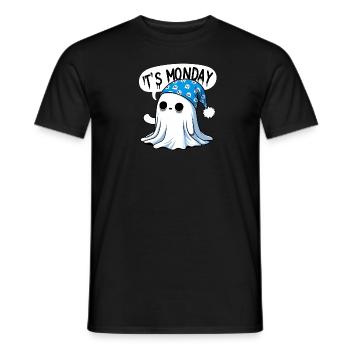 Gespenst Geist Schlafmütze It's Monday Spuki - Männer T-Shirt - Schwarz - Vorne - AI Model Male 178 light (178cm)