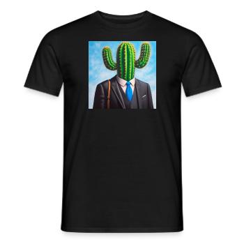 I´m a cactus man today - Men's T-Shirt - black - Front - AI Model Male 178 light (178cm)