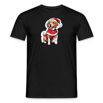 Santa Dog Santa Claus Dog Gift - Men's T-Shirt - black - Front - AI Model Male 178 light (178cm)