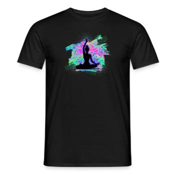 yoga - Men's T-Shirt - black - Front - AI Model Male 178 light (178cm)