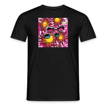 Multipe Sonnen mit zwei Brillen - Männer T-Shirt - Schwarz - Vorne - AI Model Male 178 light (178cm)