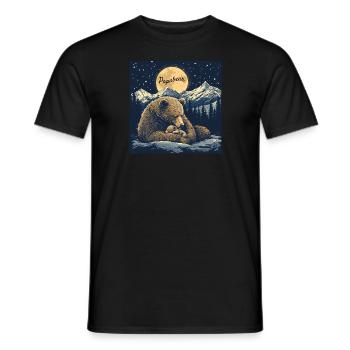 Der in sich ruhende Papabear - Männer T-Shirt - Schwarz - Vorne - AI Model Male 178 light (178cm)