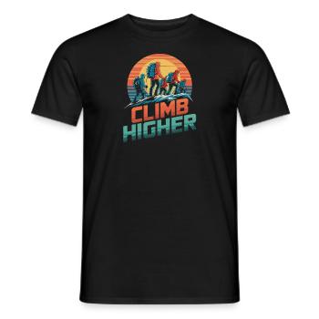 Erklimmen Sie höhere Retro-Wanderer - Männer T-Shirt - Schwarz - Vorne - AI Model Male 178 light (178cm)