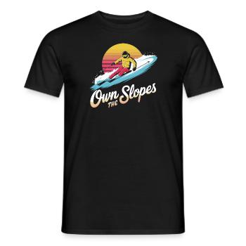 Own the Slopes - Retro Ski-Stil - Männer T-Shirt - Schwarz - Vorne - AI Model Male 178 light (178cm)