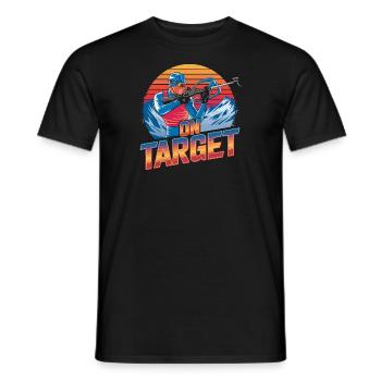 On Target - Graphismes dynamiques pour le biathlon - T-shirt homme - noir - Devant - AI Model Male 178 light (178cm)